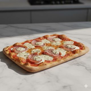 Pizza De Jamón Y Queso 30 Cm. X 40 Cm.