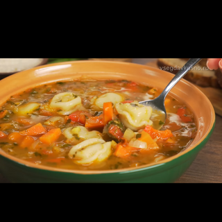 Пельмени с овощами 