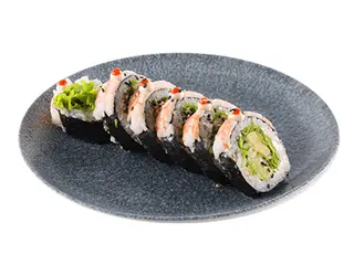 Futomaki z krewetkami i kremowym awokado w tempurze