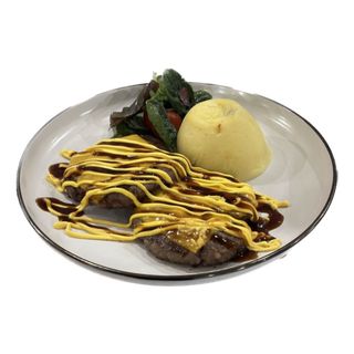 Пюре с говьяжими котлетами и сырным соусом