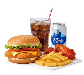 Combo chicken fillet burger