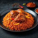 Firewood Jollof rice and Peppered Turkey