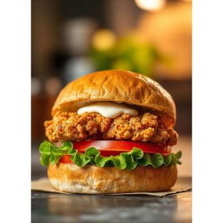 Chicken burger + chips