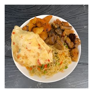 Noodles, Plantain and Asun