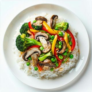 Warzywa z grzybami i bambusem