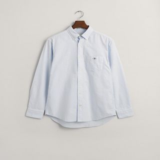 Camisa Oxford Regular Fit De Rayas Finas - Light Blue