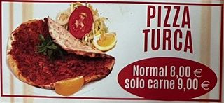 Pizza Turca Menu