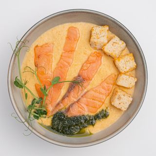 Крем суп из семги 