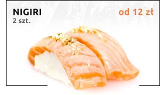 Nigiri z opalanym łososiem