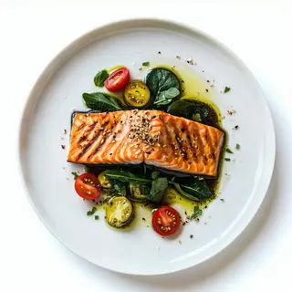 113. Salmone alla piastra