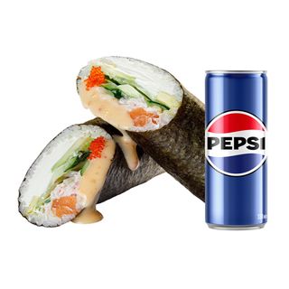 Філа-шаурма з лососем + Pepsi 0,33 м/б