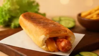 Френч-дог с белым булочкой/ French-dog cu chiflă albă
