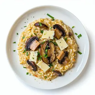 Risotto con funghi porcini e scamorza