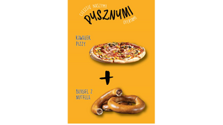 Combo 1 - Kawałek pizzy + Bajgiel z Nutellą za 16 PLN