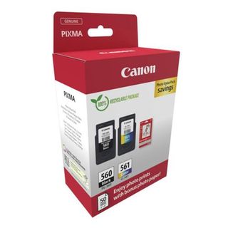Pack 2 Cartuchos De Tinta Original Canon Pg-560/Cl-561 + 50 Hojas De Papel Fotográfico De 10X15Cm - 8714574679457