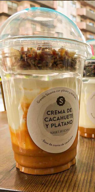 Yogur Crema De Cacahuete Y Plátano