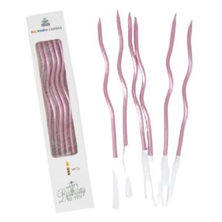 დაგრეხილი სანთელი ვარდისფერი 