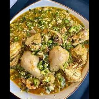 Seafood Okro + Chicken