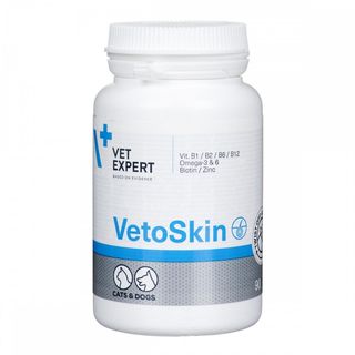 Supliment nutritiv pentru caini si pisici, Vetoskin, 60 de capsule