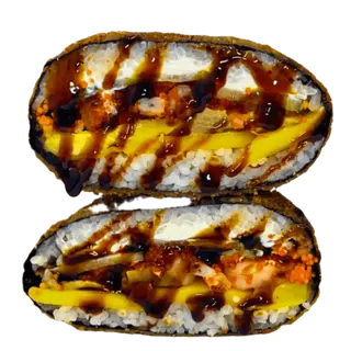 Burger sushi z krewetkami w tempurze