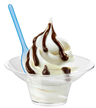 Yogurt variegato con gelato al cioccolato