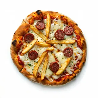 Pizza Salsiccia dolce e patatine fritte