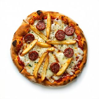 Pizza Salsiccia dolce e patatine fritte