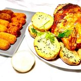Lote de pollo a last (Pollo asado) con croquetas (12 uds.)