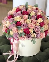 ჯუჯა ვარდების კომპოზიცია ყუთში (Large size)