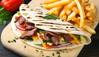 Piadina Carne con pattatine fritte