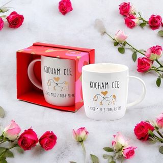Kubek „ Kocham Cię i chcę mieć z Tobą pieski "
