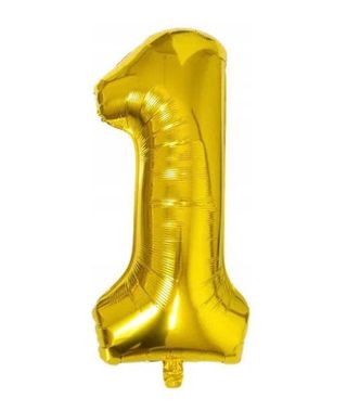 Cyferka 1 z helem ( żółta )