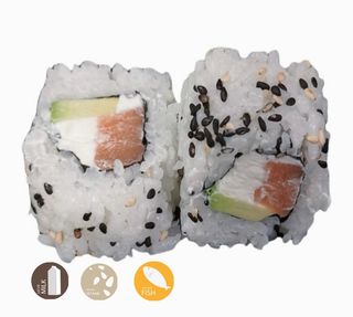 Roll Salmón con Queso Y Aguacate (8 Pzs.)