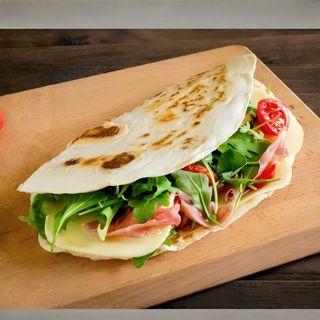 Piada porchetta e peperoni arrostiti