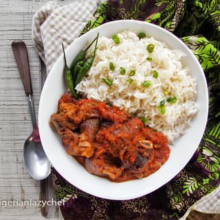 White Rice +Stew + Protein