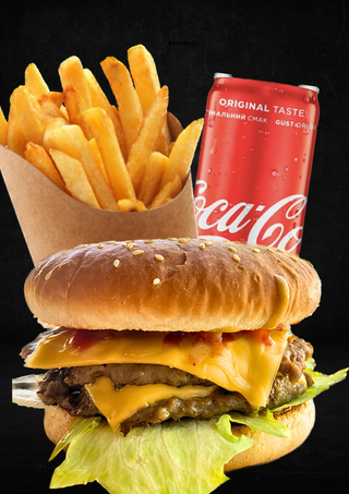 BIG Бургер та фрі з Кока-Колою