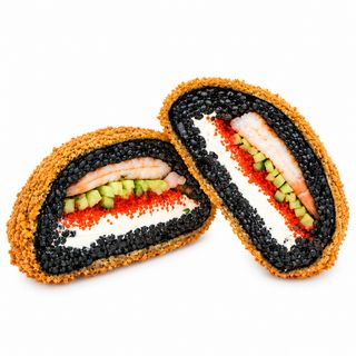 Black sushi burger creveți