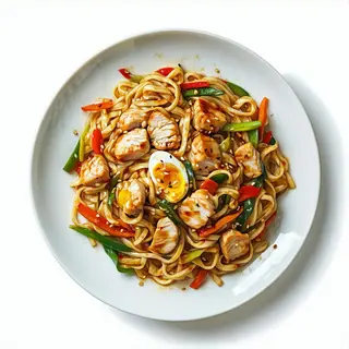 Yaki udon pollo
