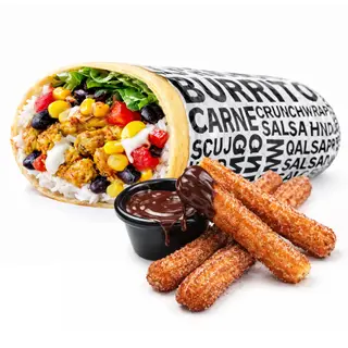 Burrito sa piletinom + Churros