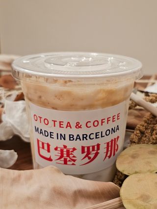 Iced latte con leche de coconut