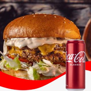 ჩიზბურგერი 2X + კოკა-კოლა კლასიკი ქილის - 0,33ლ