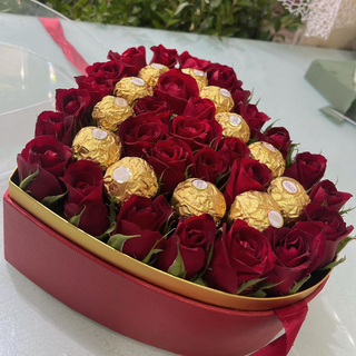 Coffret cœur avec chocolat 