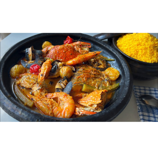 Marmite Du Pêcheur + Attiéké Huile Rouge