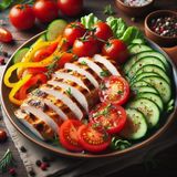 Куряча грудка, смажена на грилі, з овочами, 360 г