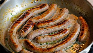 Carnati de porc la tigaie