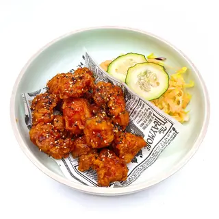 Pollos Fritos Coreanos Glaseados con Salsa Gochujang