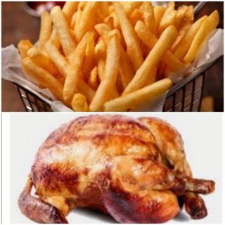 Whole spiced grilled chicken with chips, coleslaw assorted mayonnaise and free delivery 