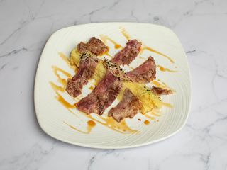 Abanico Ibérico Braseado Sobre Parmentier