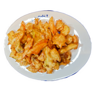 54. Панирани зеленчуци морков чушки, лук, зеле