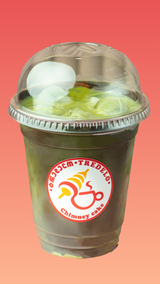 მატჩას ლატე შოკოლადით  (ნუშის რძით)